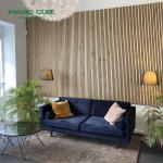 26kg/pcs Sound Absorption Acoustic Panel for 3D Polyester Fiber MDF Black Wooden