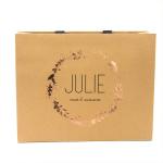 Custom Kraft Simple Paper Bag Square Bottom Printed Logo Recycled Materials