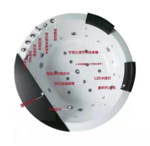 China 60 X 42 72&quot; 2 Person Drop In Whirlpool Tub With Heater Two Pillow Jacuzzi wholesale