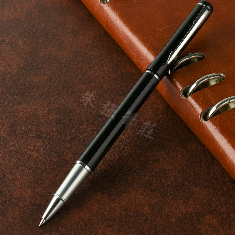 Novelty Ballpoint Pen Black Metal Signature Pen for Spot Supplies Laser Engraving Logo Free Advertising