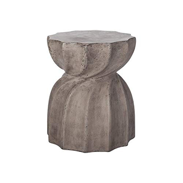 Outdoor Rectangle / Round GRC Concrete Patio Table With Bench Seats