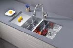 16 Gauge Drainboard Kitchen Sink , 350mm Top Mount Apron Front Sink