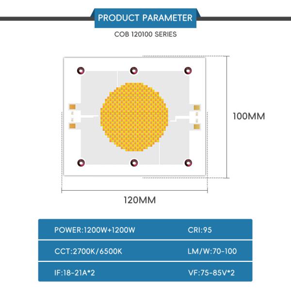 Flip Chip COB LED Module 1200w +1200w Full Spectrum High Power LED Chip for Photography light