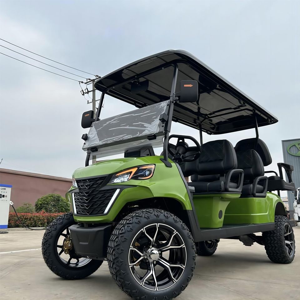 Green Color OEM 8 Seaters Golf Cart Off Road Customized White 72V 100Ah Lead Acid Battery