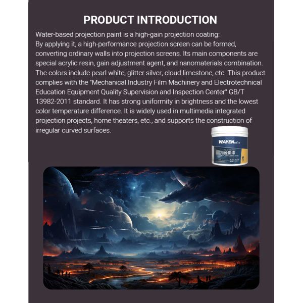 Water Based Projection Paint Anti Light Theater Grade Projection Screen Paint