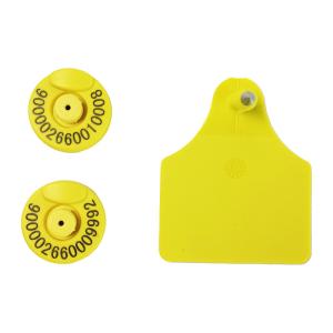 China Yellow RFID Animal Ear Tag within R/W standard ISO11784/5 FDX-B wholesale