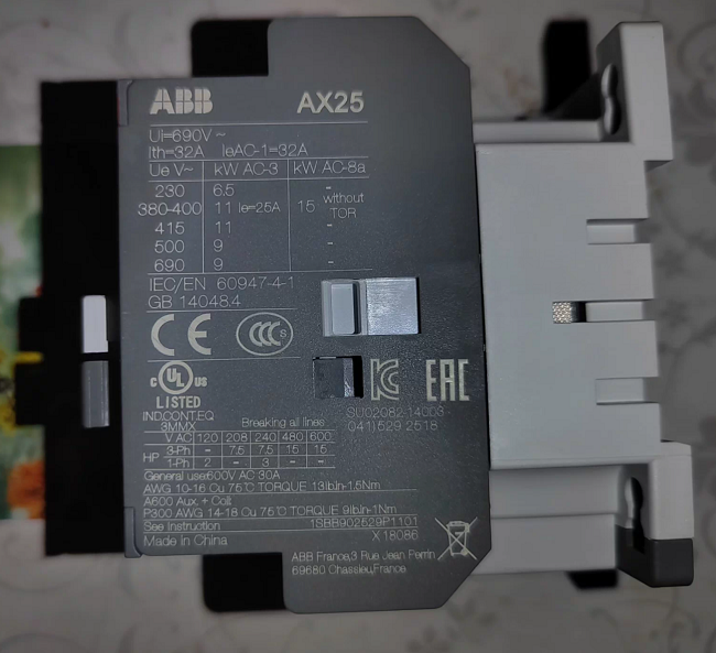 AX25-30-10-85 ABB Ac contactor Efficient reliable motor control solutions
