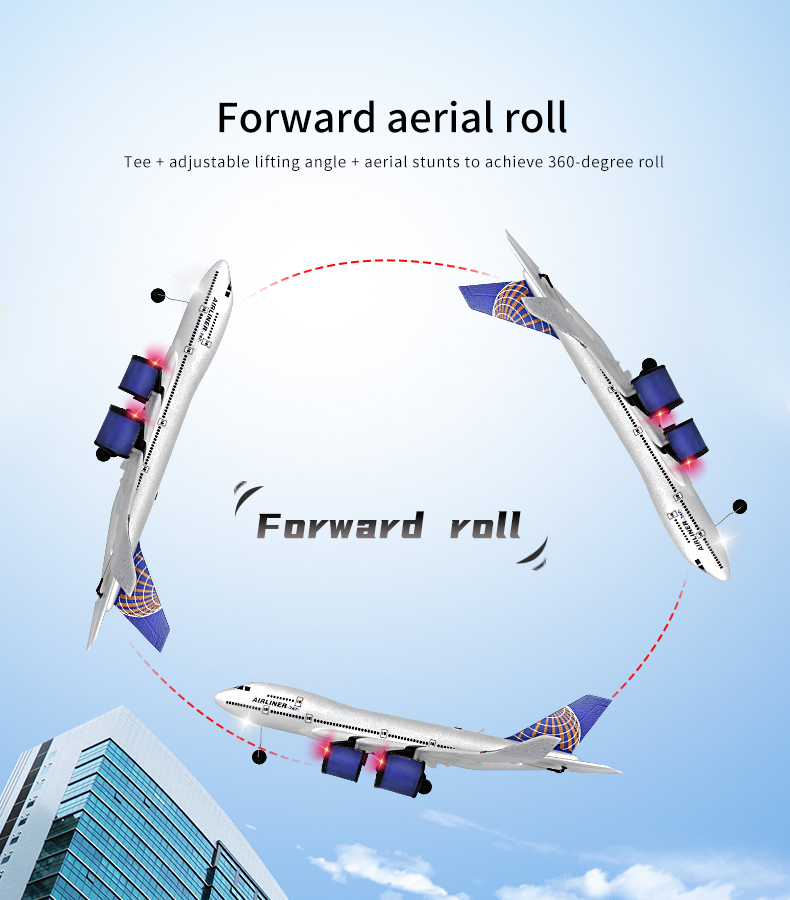 Simulated Remote Controlled Glider 2.4g Fixed Wing Aircraft Ready-to-Go Children's RC Electric Toy Three Passenger Plane