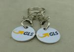 Die Stamped Trolley Token Keyring With Soft Enamel Shopping Coin