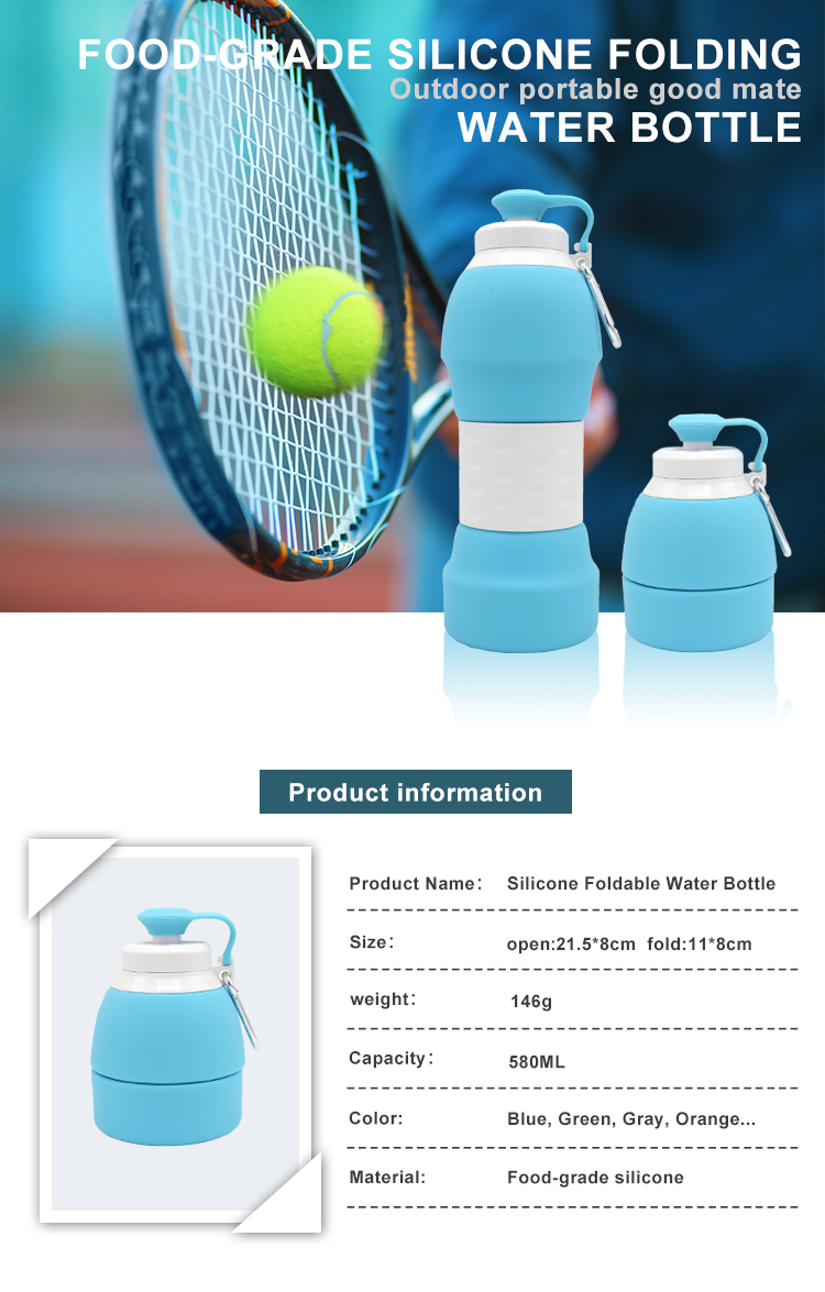 20.4 Floz Filter Collapsible Silicone Water Bottles