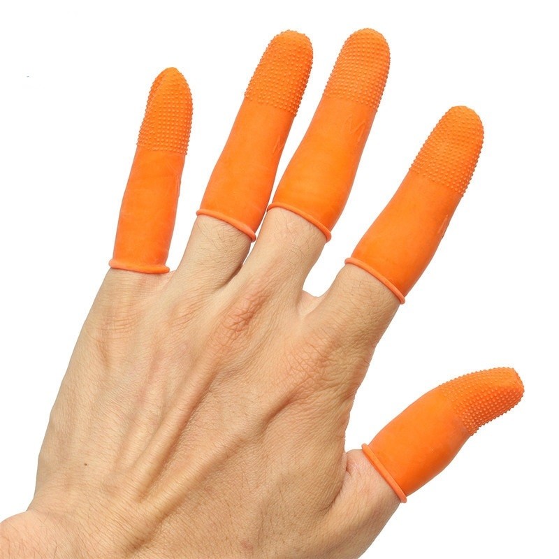 Cleanroom Orange Anti Slip Finger Cots