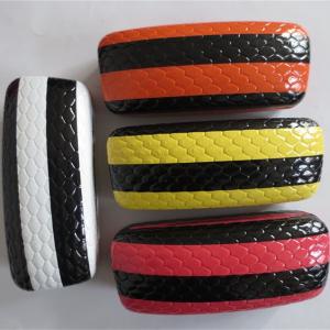 China Fashionable glasses cases with striped design leather wholesale