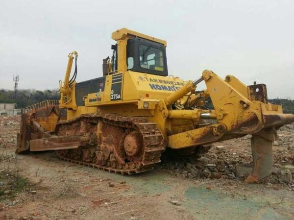TORQFLOW Transmission Used KOMATSU Bulldozer D375A 5 Single Ripper 605hp Engine