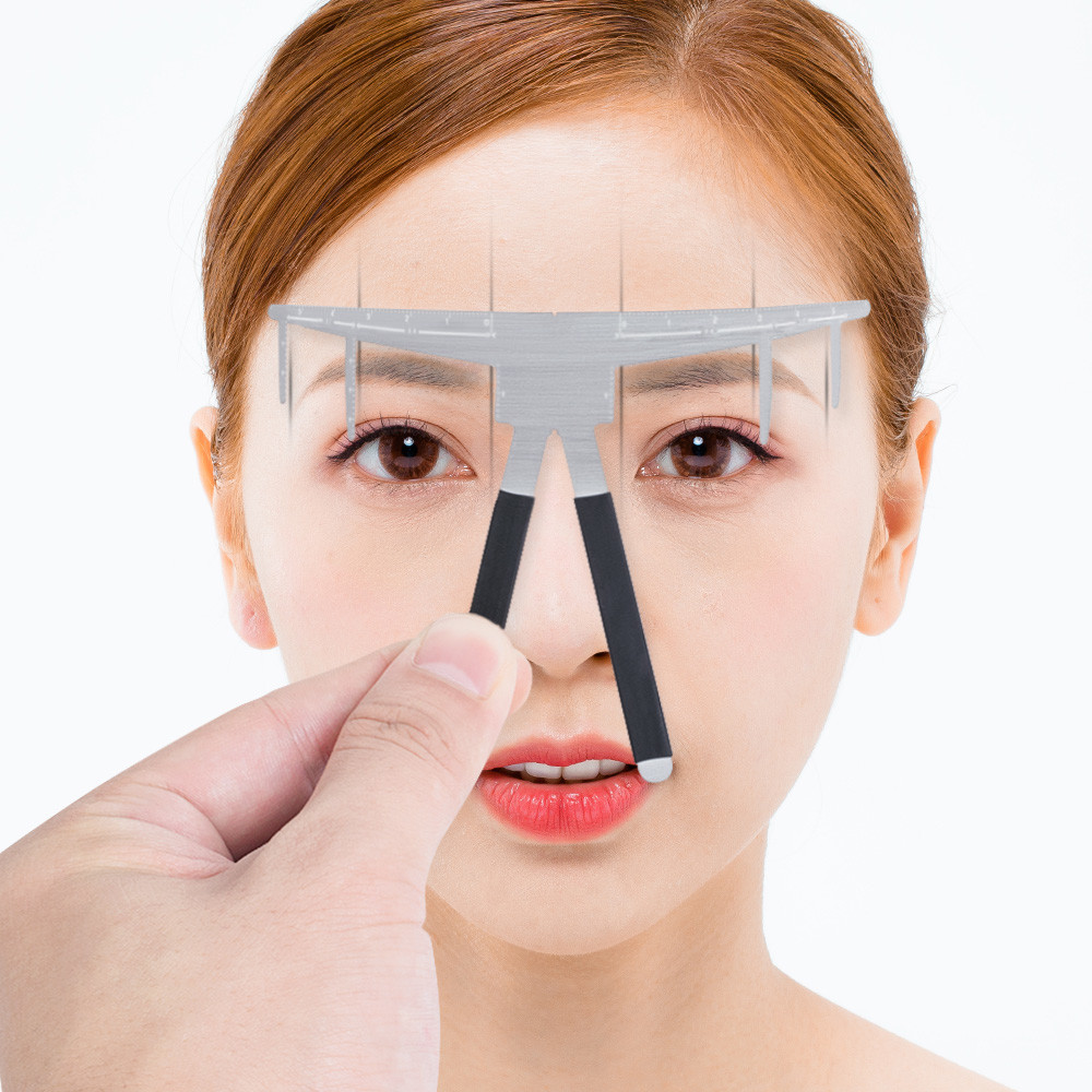 Light Weight Eyebrow Microblading Tool SS 3 Point Positioning Measuring Ruler