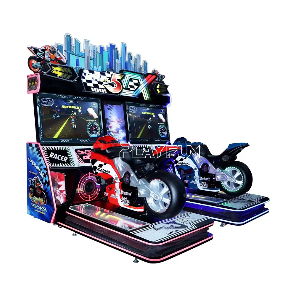 Playfun Coin Operated Super Dx Motion Motorcycle Racing Dynamic Simulation Moto Racing Car Game Machine