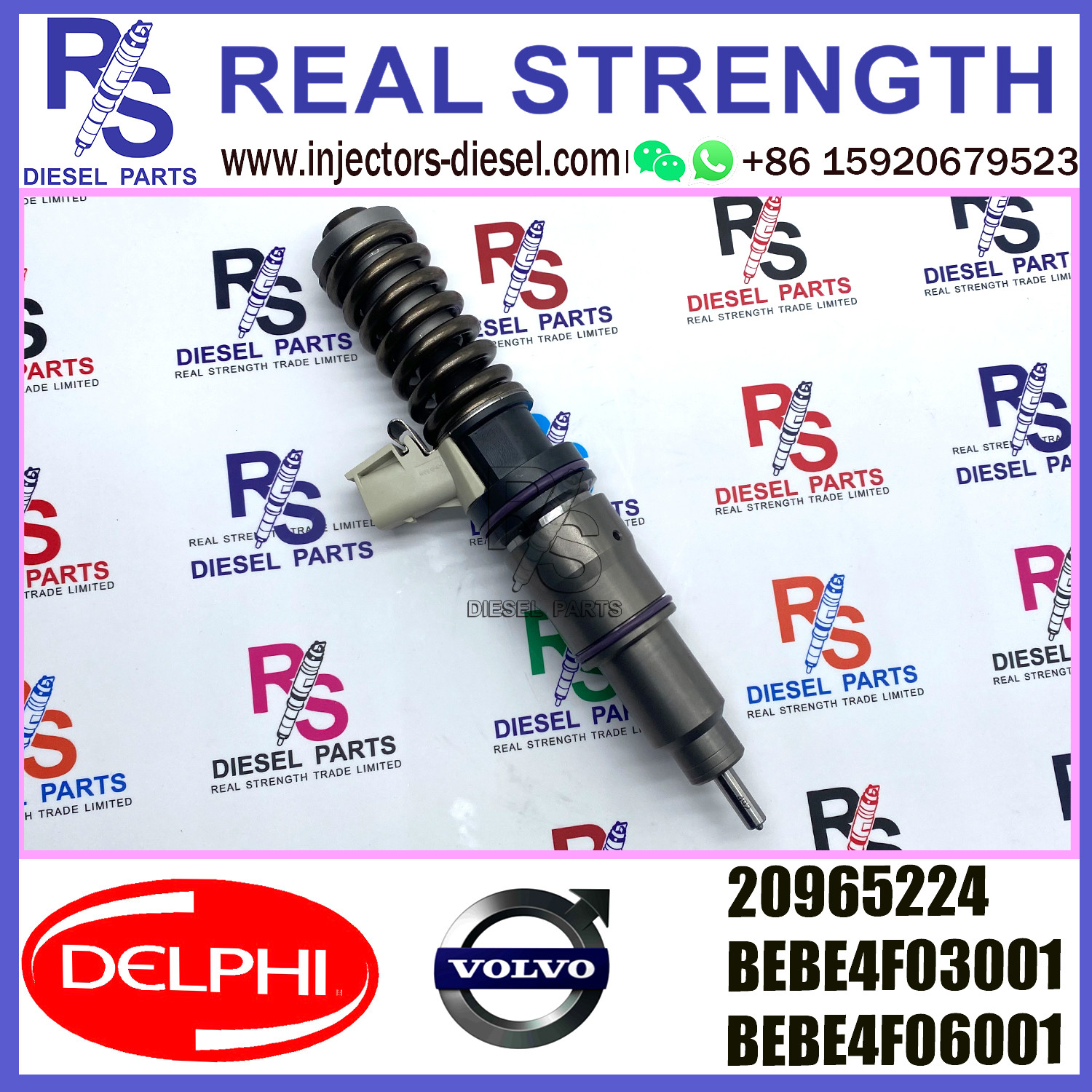 DELPHI 4pin 20965224 BEBE4F03001 Diesel pump Injector V-O-L-V 20965224 BEBE4F03001 BEBE4F06001 E3.3 for V-O-L-V MD11 US07