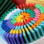 Rainbow Colored Dominoes For Toppling Professor Puzzle Domino Rally