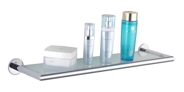 Shelf &Glass Shelf 86110,brass,chrome,toughened & frosted glass ,bathroom