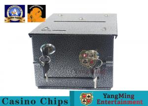 China Gambling Poker Table Cash Drop Box Factory Design Metal Tips Holder With Security Lock on sale