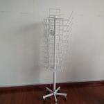 Newspaper / Magazine Shelf Display Rack Wire Metal With Wheels