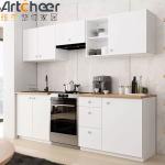 Grey Color Plywood Small Kitchen Cabinet with Modern Lacquer Door Panel Surface