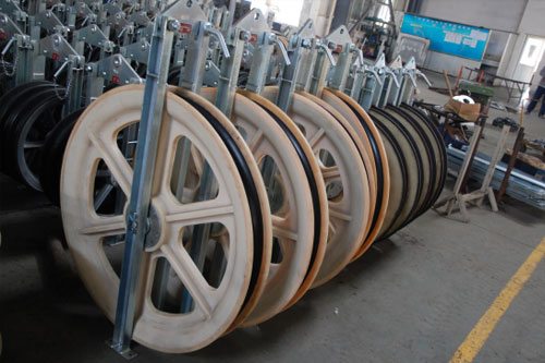 660mm Large Diameter Rope Pulley Conductor Stringing Blocks Overhead Power Line Transmission