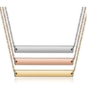 China OEM ODM Stainless Steel Fashion Necklaces Textured Nameplate Pendant Necklace wholesale