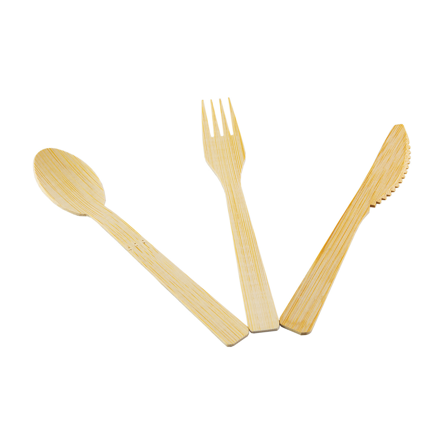 Smooth Surface 100% Bamboo Disposable Wooden Cutlery 100pcs 300pcs