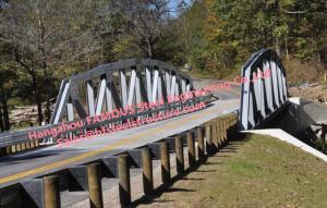 China Amphibious Steel Truss Bridge , Truss Suspension Bridge Hot Dip Galvanized Surface Protection on sale
