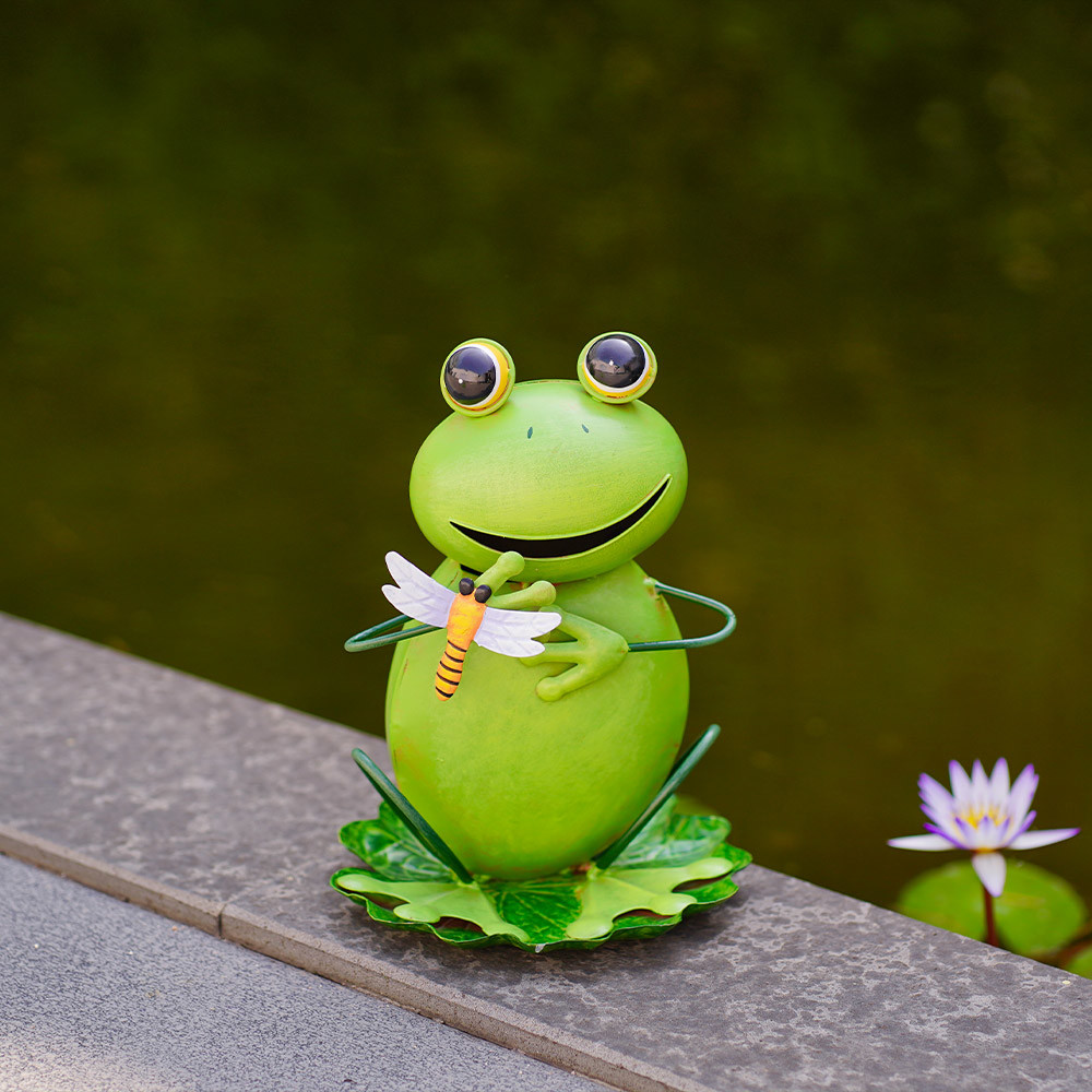 Iron Metal Frog Animal Garden Ornaments Exquisite And Lifelike