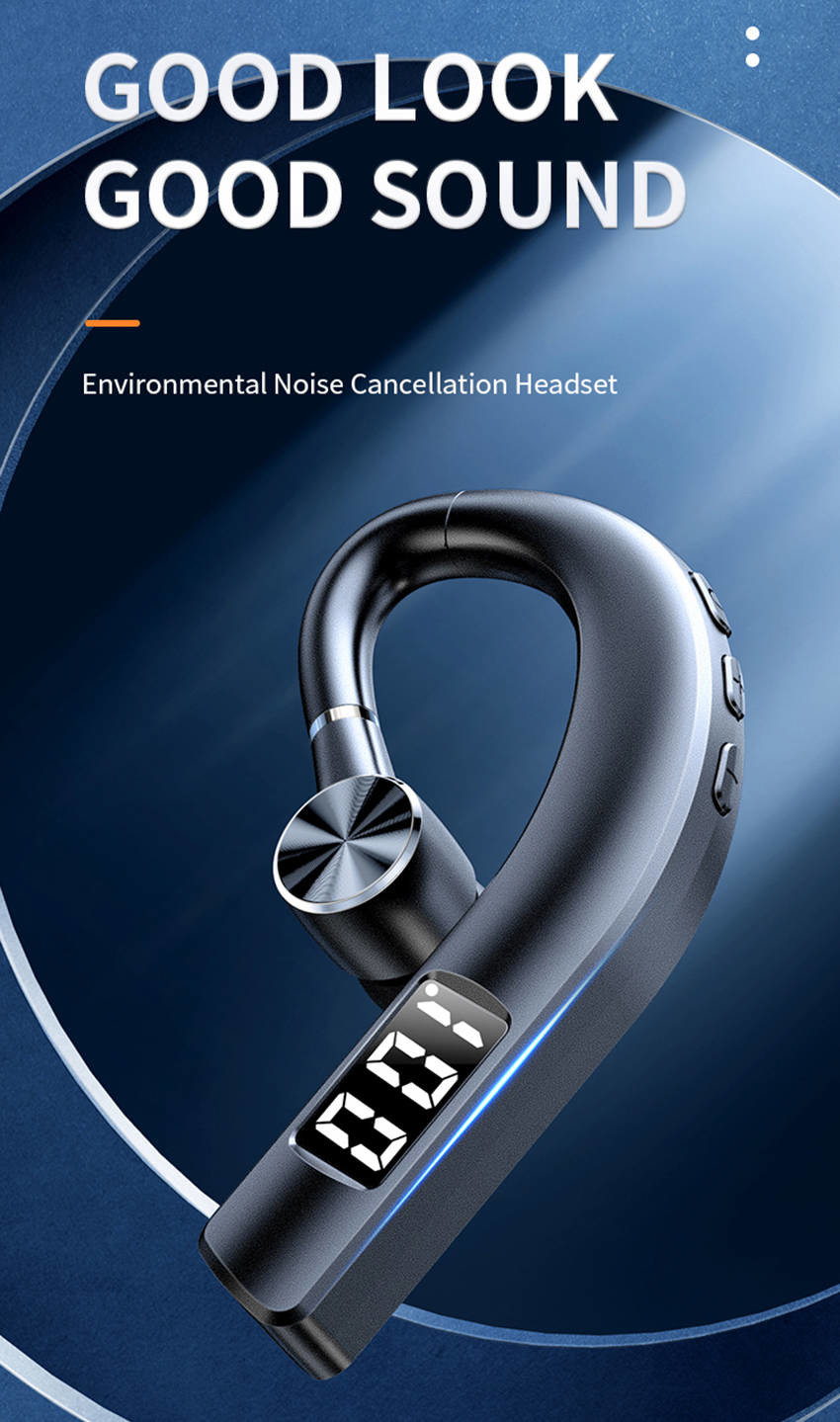 Bluetooth Earbuds With Mic CVC 6.0 Single Ear 0.5 Oz Light Weight For One Ear