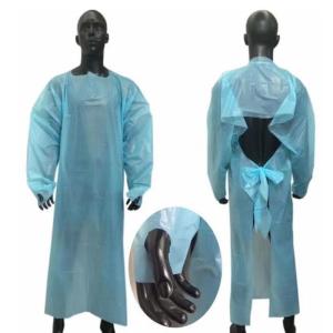 China CPE GOWN, PLASTIC MEDICAL DISPOSABLE APRONS FOR DOCTOR, BIOHAZARD APRON, SURGICAL APRON, LOGO CUSTOMIZED EXAM APRON wholesale