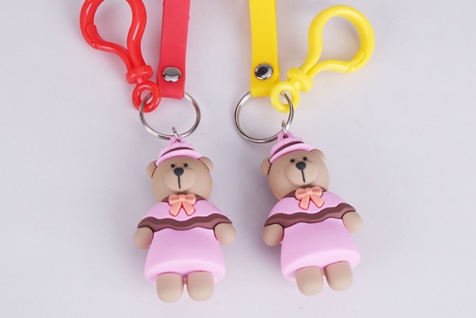 Promotional Soft PVC Rubber Cute Key Chains Ring, Miniature Pendant Keyrings for Women and Men, Couples, Boys and Girls