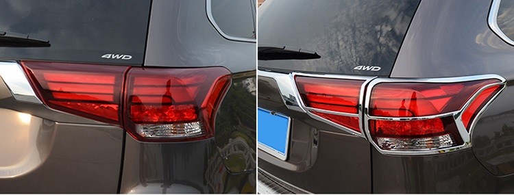 MITSUBISHI Car Headlight Covers , New Outlander 2016 Chromed Head Lamp Bezel and Tail Lamp Moulding