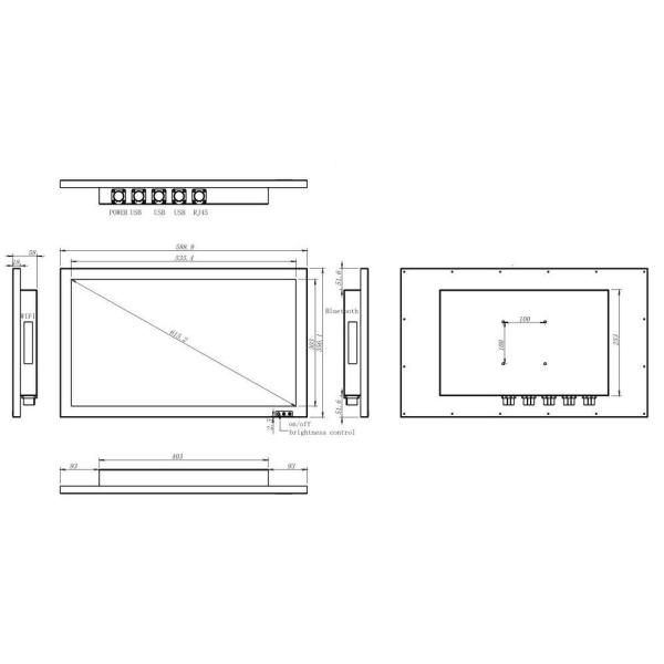 Windows 10 System Industrial Touch Panel PC , Stainless AIO Capacitive Touch Panel