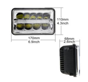 China 5 inch 45W 6×4 LED Headlight with high/low beam and Diecast aluminum housing wholesale
