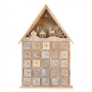 China Calendar Counting Wooden Storage Box Christmas House Decorative Gift Box wholesale
