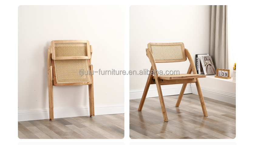 Mail Packing Modern Design Foldable Wood Rattan Restaurant Chairs for Home Furniture