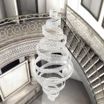 Modern Staircase Chandeliers For Living Room Lobby Club Luxury Ring Lights(WH-NC