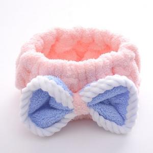 China 300gsm Pretty Fluffy Makeup Headband Bowknot For Washing Face wholesale