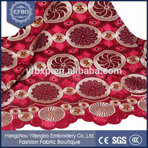 China Hot selling embroidery design flower design cord lace/wine african voile swiss lace fabric wholesale