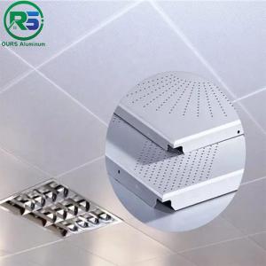 China White Perforated Aluminium Clip In Ceiling Tiles For Shopping Mall Thickness 10MM on sale