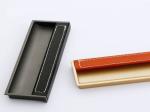 l Brown Leather Drawer Pull Office Desk Leather Knobs Drilling Install Hidden