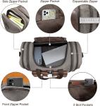 Canvas Genuine Leather Carry On Travel Bag Large Capacity 50L Expandable