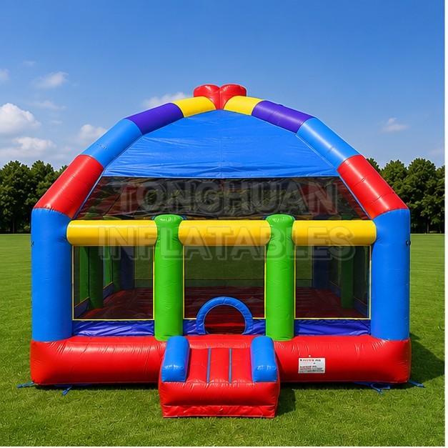 Commercial Inflatable Bounce House with Large Enclosed Jumping Area and Full Safety Mesh for Party Rental Business and Entertainment Centers