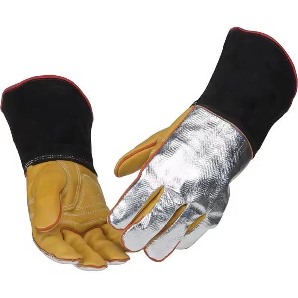 Yellow Black Weld Glove Reflective Waterproof 4 Layer Heat Shield Welding Glove