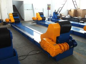 China Blue Self Aligning Welding Rotator  Pipe Rollers Heavy Duty , Bolt Adjustment Pipe Wheels Rollers wholesale