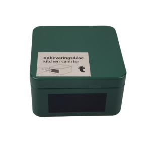 China Food Grade Square Tin Box With Removable Lid Tin Storage Containers wholesale