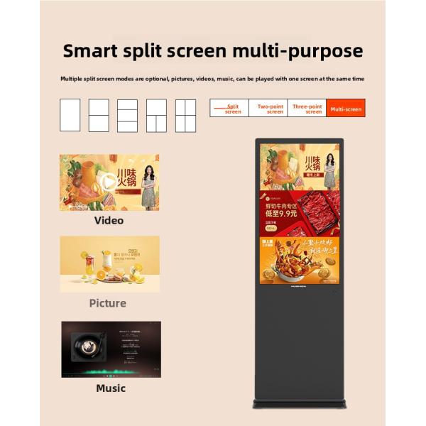 75-Inch Touch Screen Kiosk Advertising Display Indoor Vertical Digital Signage Totem for Retail Store CMS Agency Supplied
