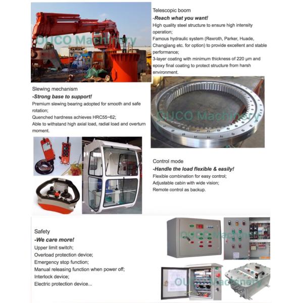 Offshore 5t 20M Hydraulic Folding Boom Crane